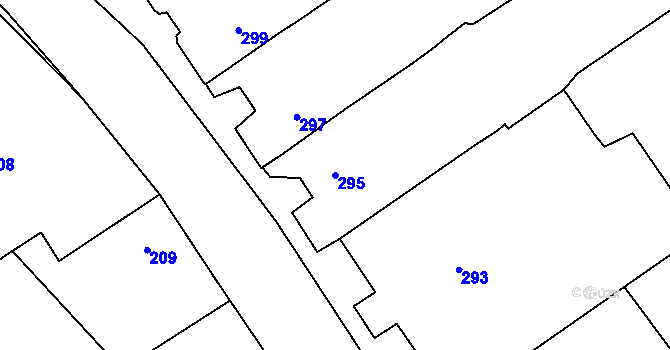 Parcela st. 295 v KÚ Borotice nad Jevišovkou, Katastrální mapa