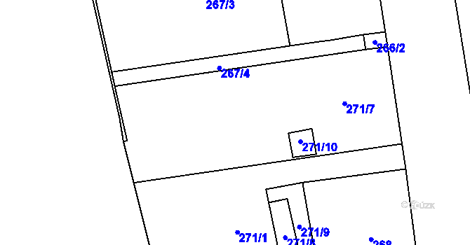 Parcela st. 271/5 v KÚ Borotice nad Jevišovkou, Katastrální mapa