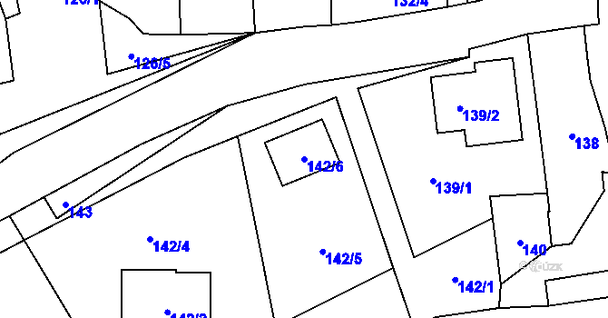 Parcela st. 142/6 v KÚ Borotice nad Jevišovkou, Katastrální mapa