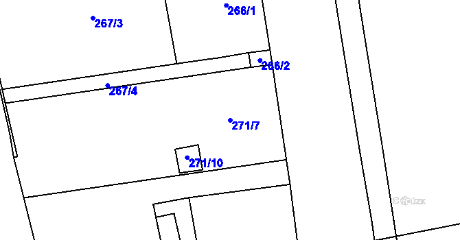 Parcela st. 271/7 v KÚ Borotice nad Jevišovkou, Katastrální mapa