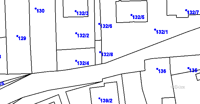 Parcela st. 132/8 v KÚ Borotice nad Jevišovkou, Katastrální mapa