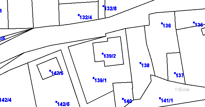 Parcela st. 139/2 v KÚ Borotice nad Jevišovkou, Katastrální mapa