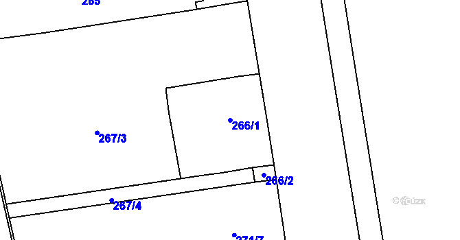 Parcela st. 266/1 v KÚ Borotice nad Jevišovkou, Katastrální mapa