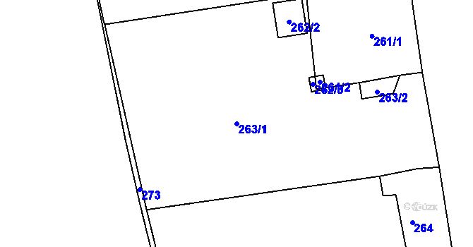 Parcela st. 263/1 v KÚ Borotice nad Jevišovkou, Katastrální mapa