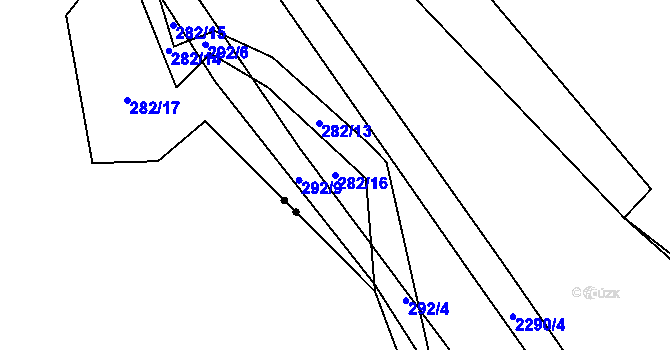 Parcela st. 282/16 v KÚ Borotín u Tábora, Katastrální mapa