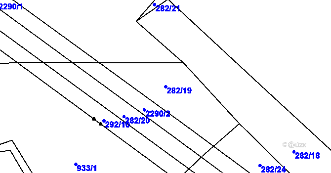 Parcela st. 282/19 v KÚ Borotín u Tábora, Katastrální mapa