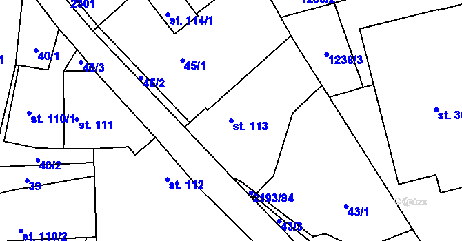 Parcela st. 113 v KÚ Borotín u Tábora, Katastrální mapa