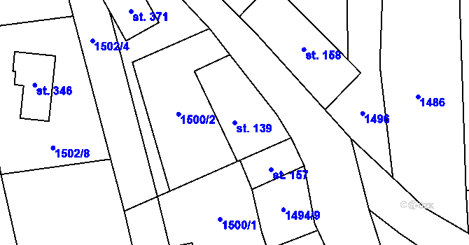 Parcela st. 139 v KÚ Borotín u Tábora, Katastrální mapa