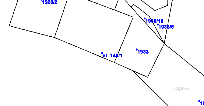 Parcela st. 149/1 v KÚ Borotín u Tábora, Katastrální mapa