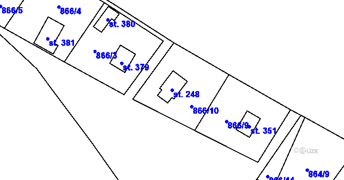 Parcela st. 248 v KÚ Borotín u Tábora, Katastrální mapa
