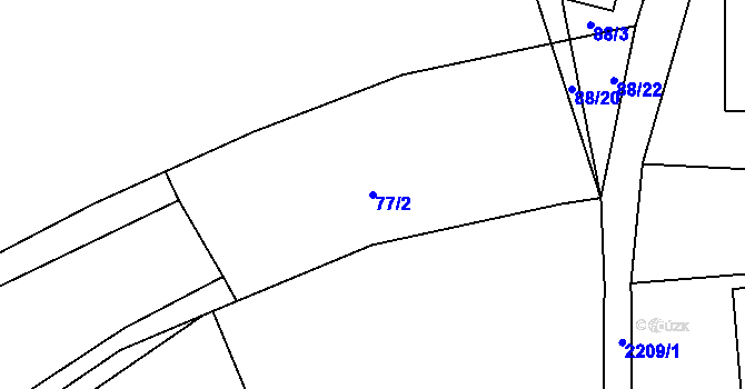 Parcela st. 77/2 v KÚ Borotín u Tábora, Katastrální mapa
