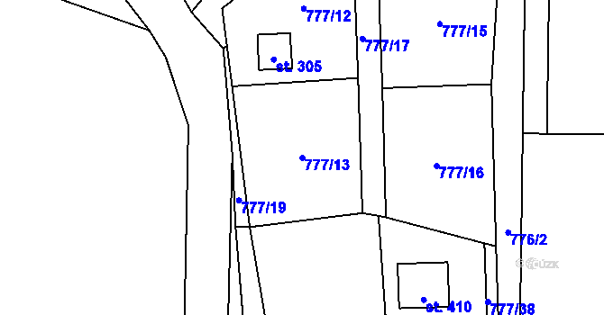 Parcela st. 777/13 v KÚ Borotín u Tábora, Katastrální mapa