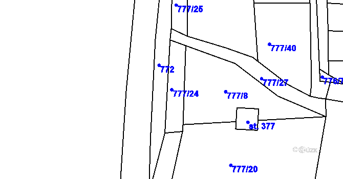 Parcela st. 777/24 v KÚ Borotín u Tábora, Katastrální mapa