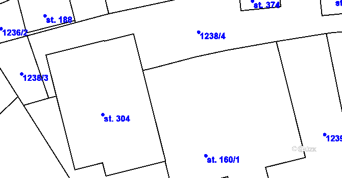 Parcela st. 160/2 v KÚ Borotín u Tábora, Katastrální mapa