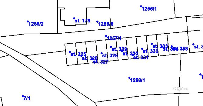 Parcela st. 328 v KÚ Borotín u Tábora, Katastrální mapa