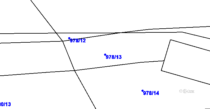 Parcela st. 978/13 v KÚ Borotín u Tábora, Katastrální mapa