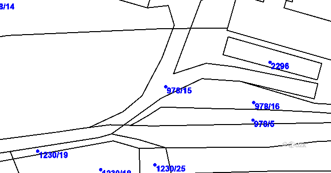 Parcela st. 978/15 v KÚ Borotín u Tábora, Katastrální mapa