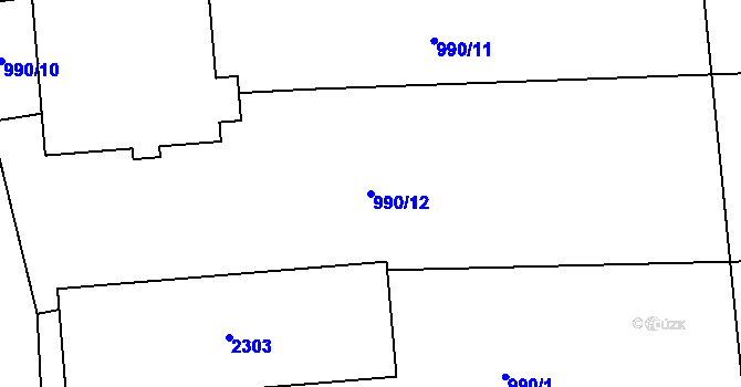 Parcela st. 990/12 v KÚ Borotín u Tábora, Katastrální mapa