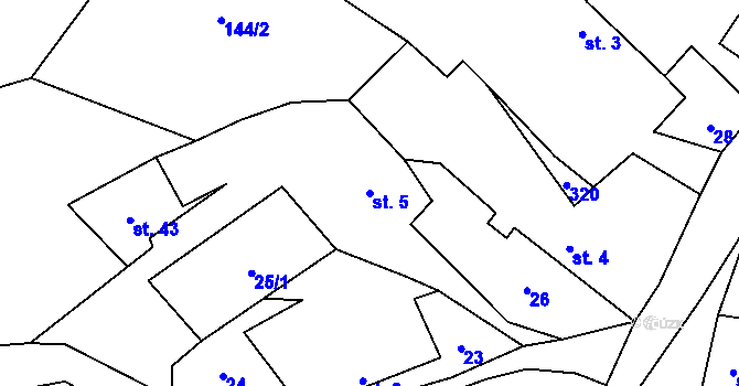 Parcela st. 5 v KÚ Kamenná Lhota u Borotína, Katastrální mapa