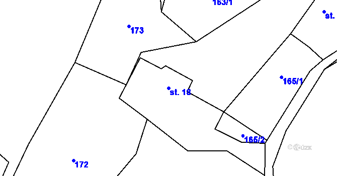 Parcela st. 18 v KÚ Kamenná Lhota u Borotína, Katastrální mapa