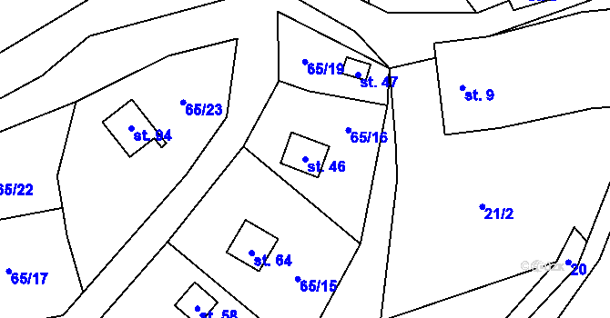 Parcela st. 46 v KÚ Kamenná Lhota u Borotína, Katastrální mapa