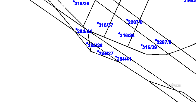 Parcela st. 284/27 v KÚ Kamenná Lhota u Borotína, Katastrální mapa