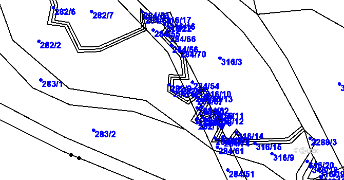 Parcela st. 282/12 v KÚ Kamenná Lhota u Borotína, Katastrální mapa