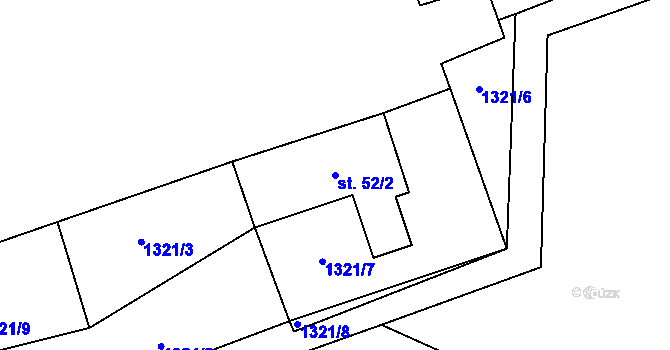 Parcela st. 52/2 v KÚ Pikov, Katastrální mapa