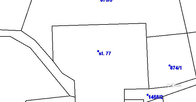 Parcela st. 77 v KÚ Pikov, Katastrální mapa