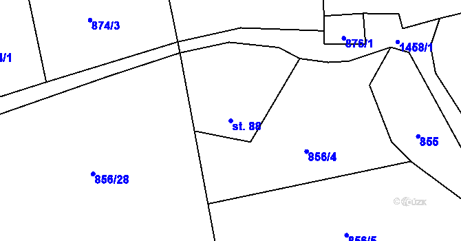 Parcela st. 88 v KÚ Pikov, Katastrální mapa