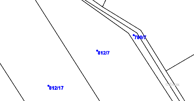 Parcela st. 812/7 v KÚ Pikov, Katastrální mapa