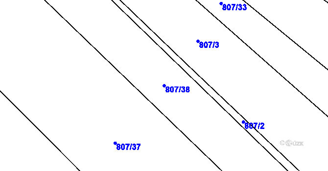 Parcela st. 807/38 v KÚ Pikov, Katastrální mapa