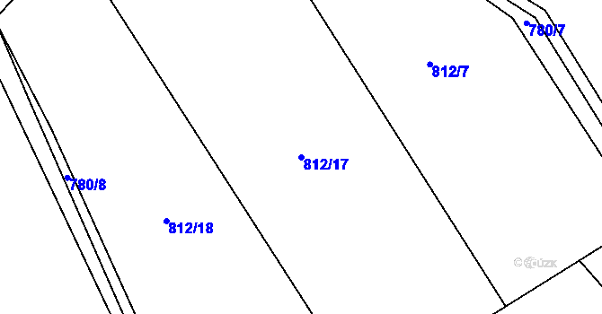Parcela st. 812/17 v KÚ Pikov, Katastrální mapa