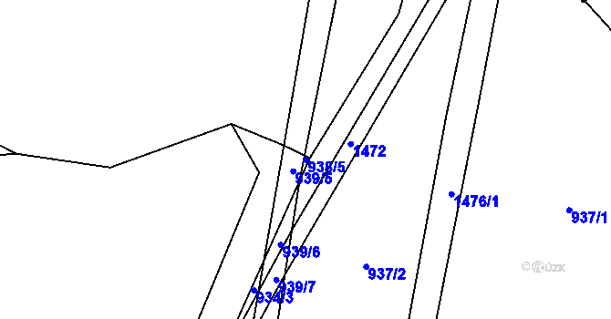 Parcela st. 938/5 v KÚ Pikov, Katastrální mapa