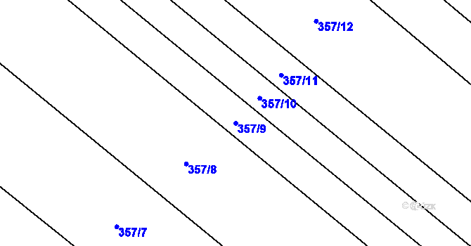 Parcela st. 357/9 v KÚ Borotín u Boskovic, Katastrální mapa
