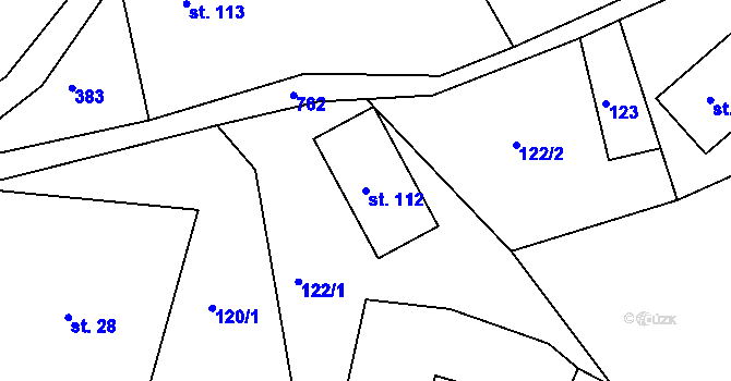 Parcela st. 112 v KÚ Borová, Katastrální mapa