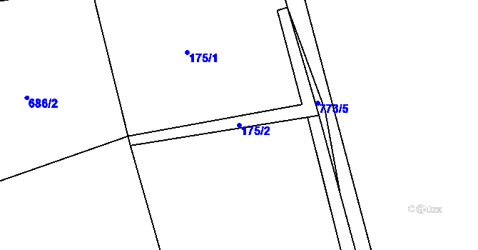 Parcela st. 175/2 v KÚ Borová, Katastrální mapa