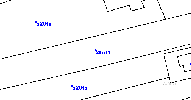 Parcela st. 287/11 v KÚ Borová, Katastrální mapa