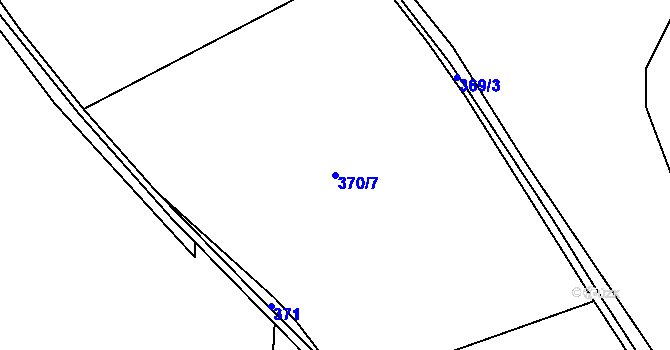 Parcela st. 370/7 v KÚ Borová, Katastrální mapa