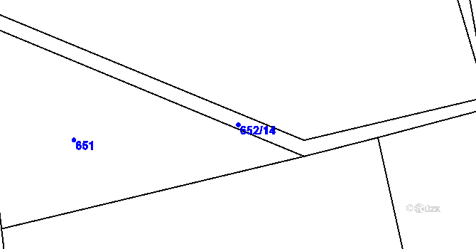 Parcela st. 652/14 v KÚ Borová, Katastrální mapa
