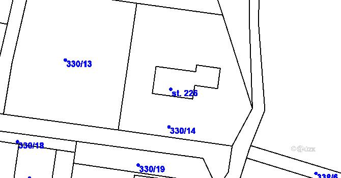 Parcela st. 226 v KÚ Borová, Katastrální mapa