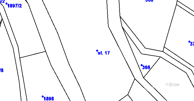 Parcela st. 17 v KÚ Borová u Poličky, Katastrální mapa
