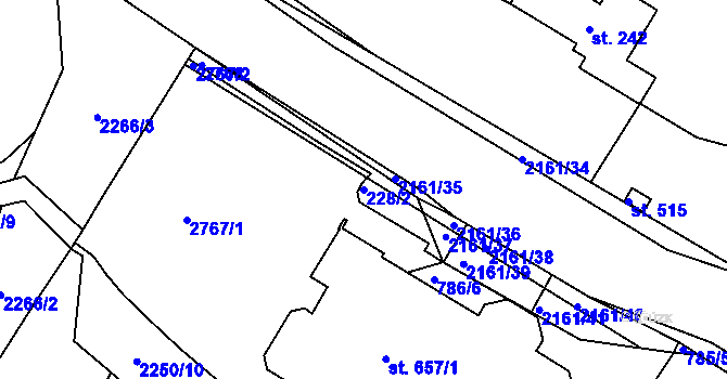 Parcela st. 228/2 v KÚ Borová u Poličky, Katastrální mapa
