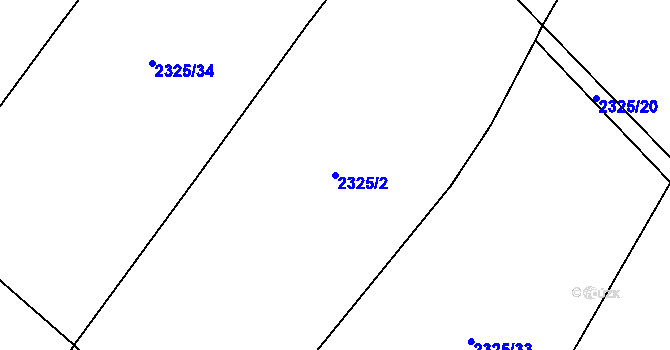 Parcela st. 2325/2 v KÚ Borová u Poličky, Katastrální mapa