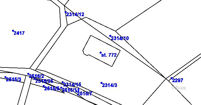 Parcela st. 772 v KÚ Borová u Poličky, Katastrální mapa