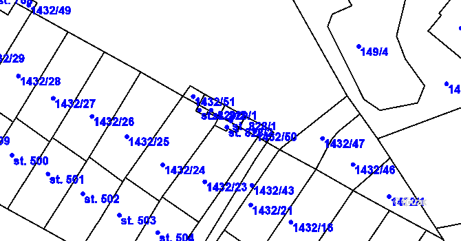 Parcela st. 828/1 v KÚ Borová u Poličky, Katastrální mapa