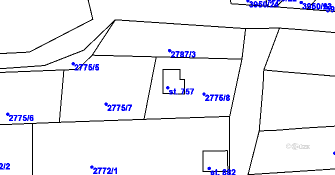 Parcela st. 757 v KÚ Borovany, Katastrální mapa