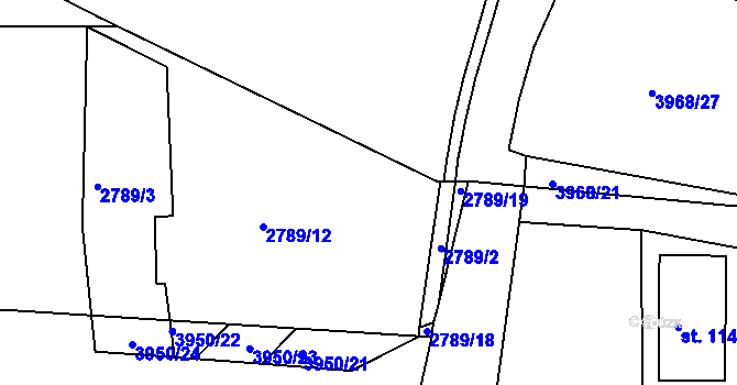 Parcela st. 2789/6 v KÚ Borovany, Katastrální mapa