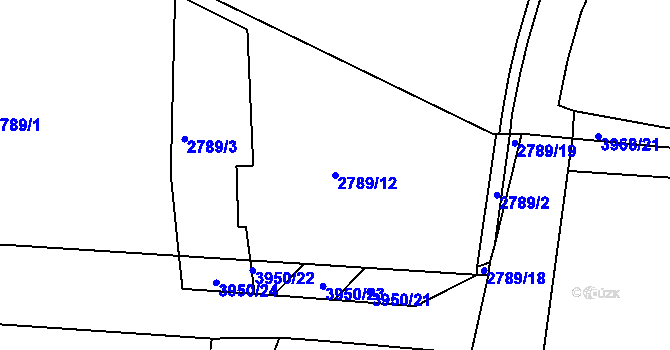Parcela st. 2789/12 v KÚ Borovany, Katastrální mapa