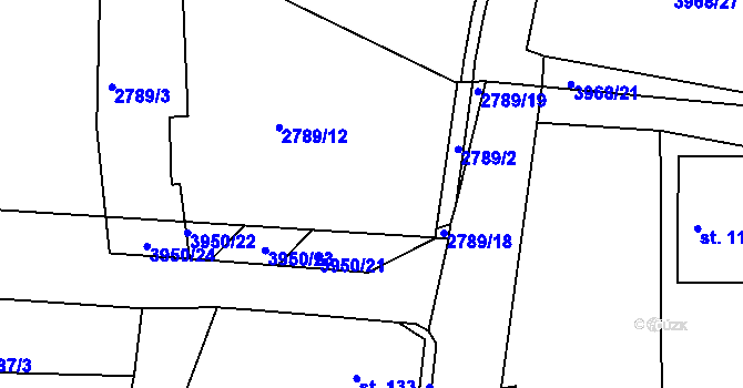 Parcela st. 2789/13 v KÚ Borovany, Katastrální mapa